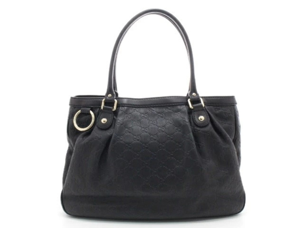 Gucci Sukey Tote Bag Gucci Guccissima Leather Black